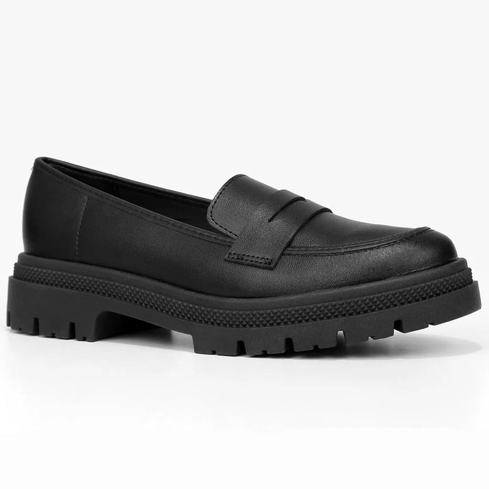 Mocassim Moleca Tratorado Feminino – Preto