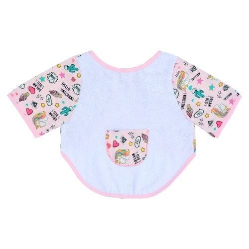 Babador Com Manga Para Bebê Estampadinho Unicórn