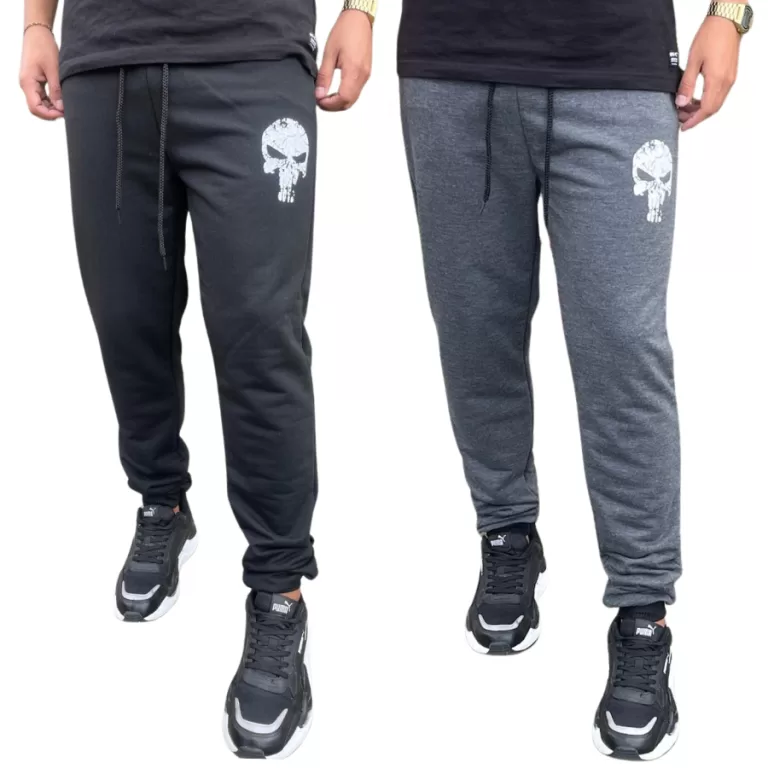 Kit 2 Calças Jogger Moletom Moletinho Slim Caveir