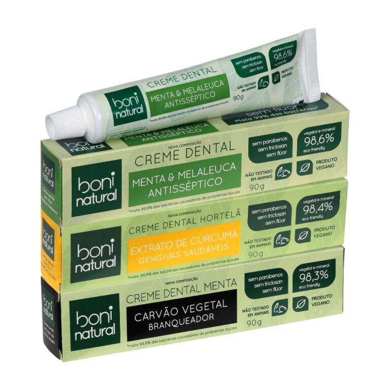 KIT 3 Cremes Dentais Boni Natural Sortidos 90g