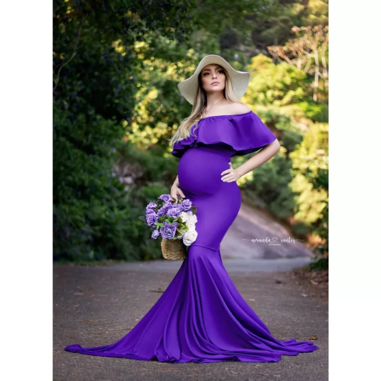 Vestido ciganinha para ensaio de gestante
