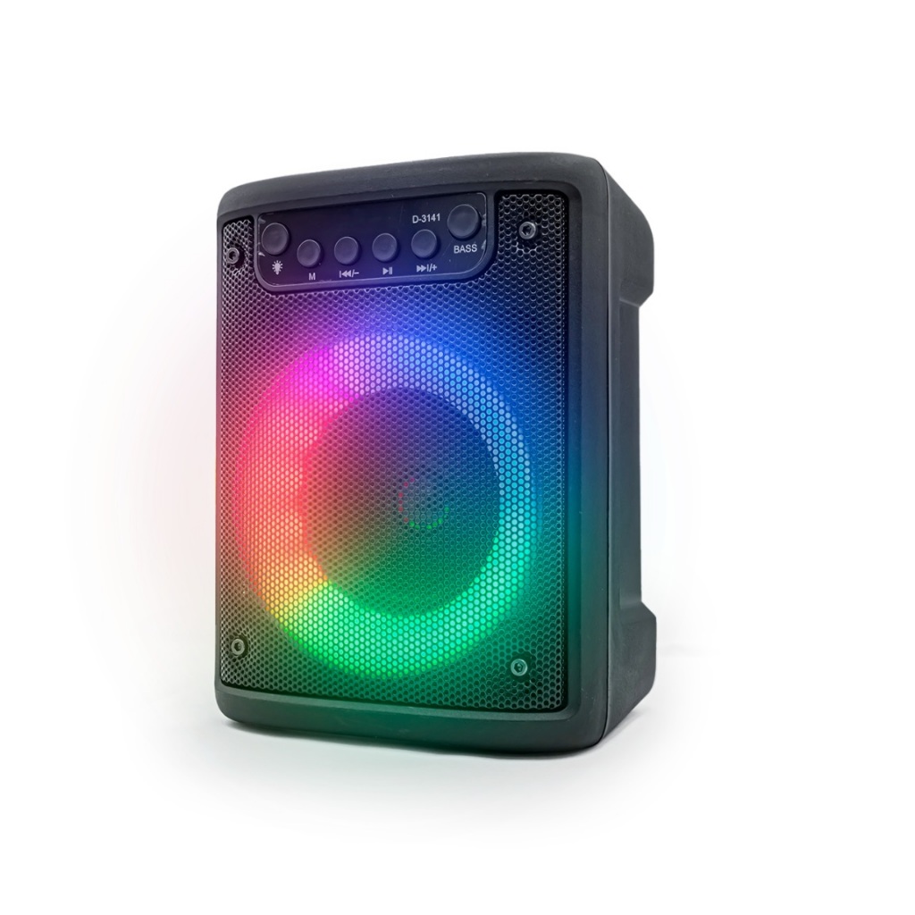 Caixa de Som Bluetooth Caixinha Som Portatil Potente com Excelentes Graves Luzes Radio Fm Usb Sd Sel