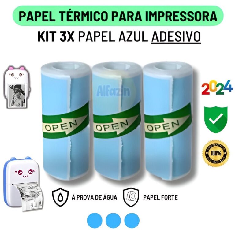 Kit 3 Bobina Rolo Etiqueta Térmica Adesiva 57mm A