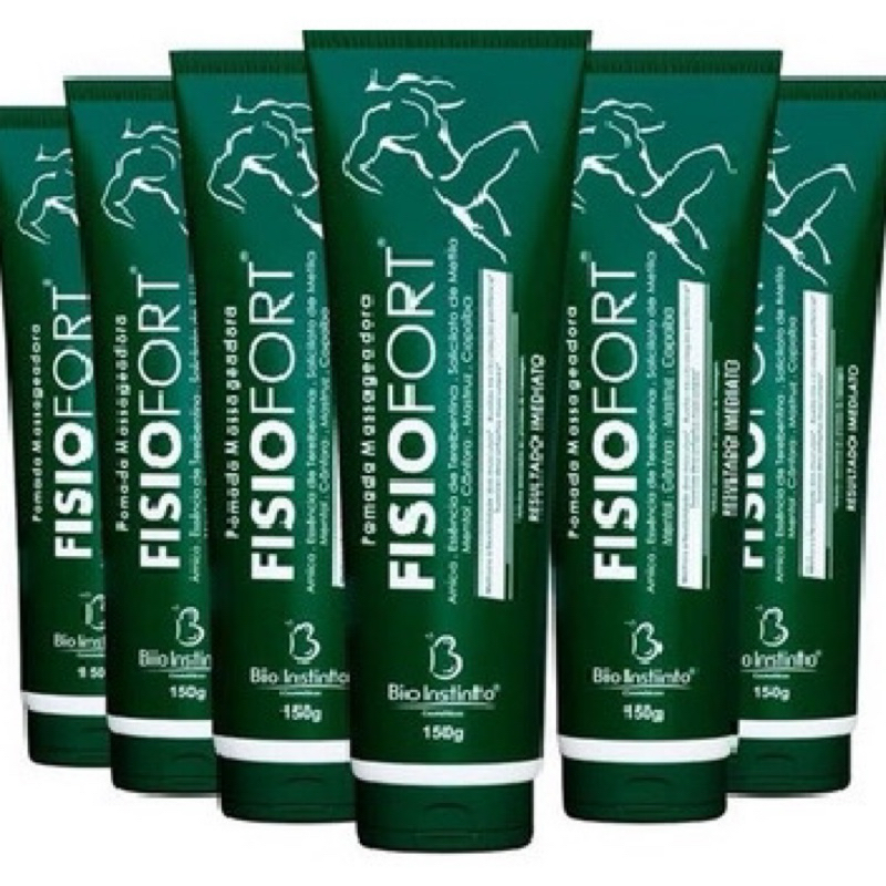 06 UN FISIOFORT 150g pomada massageadora desodorante Bio instinto academia dores musculares treino