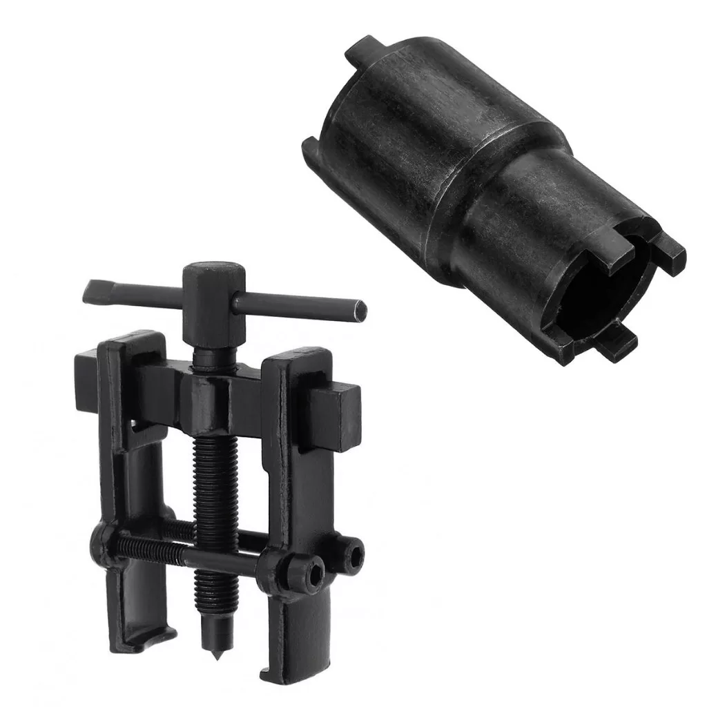 Kit Chave Extrator De Rolamento Mandíbulas Extrator + Chave Castelo Dupla 20X24mm Para Bomba De Oleo