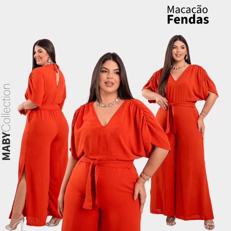 Macacão Pantalona Plus size Fendas  Social Casame