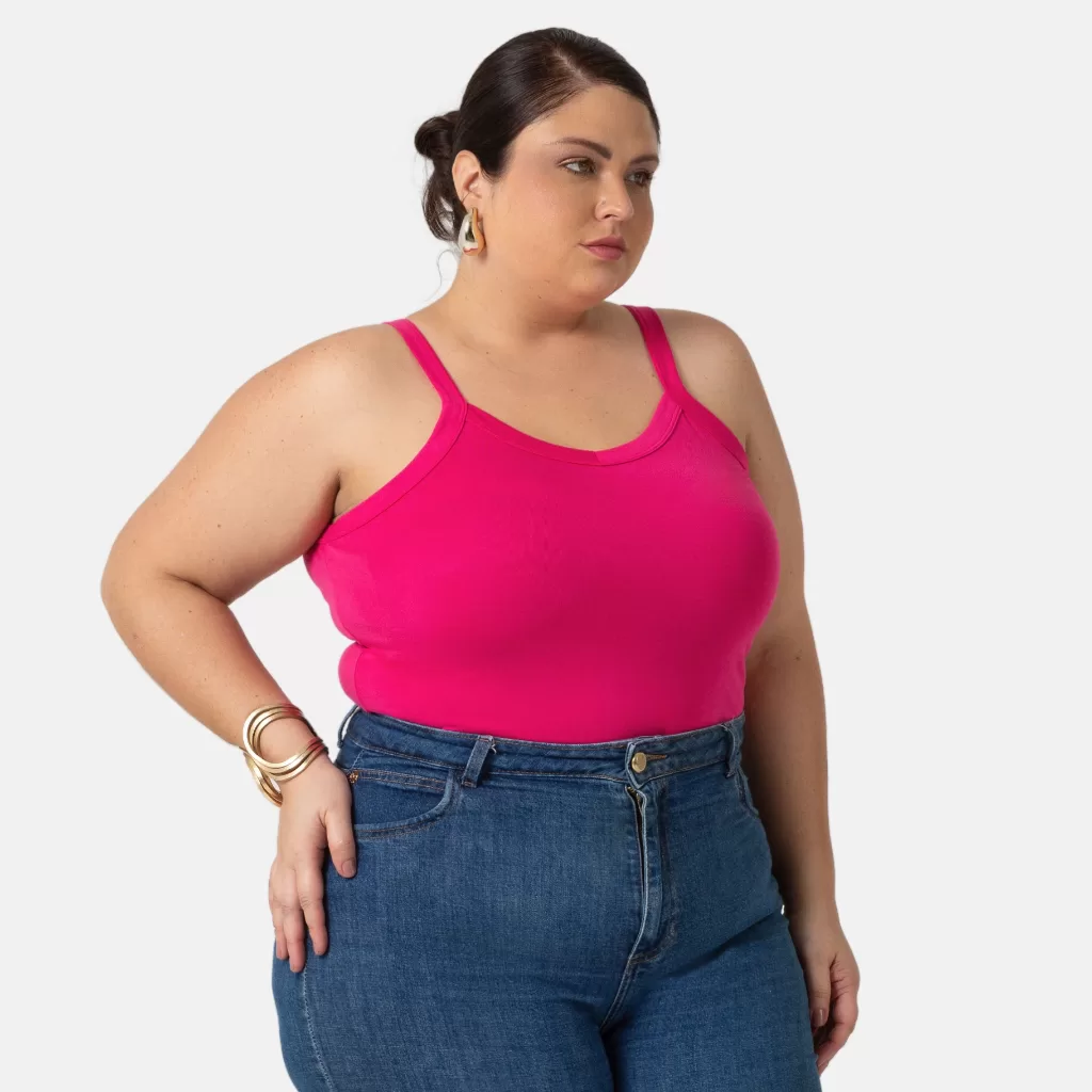 Regata Feminina Moda Plus Size De Viscolycra Básica Alça Larga 1123-A