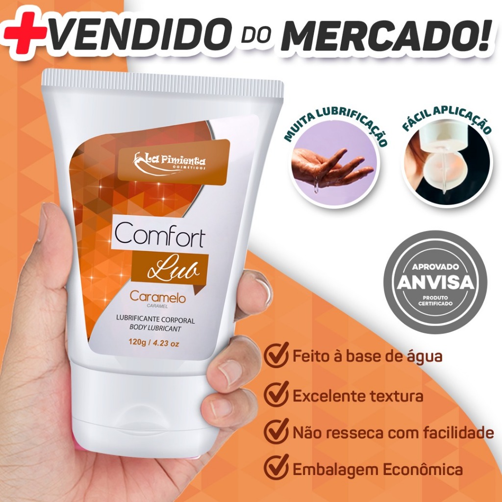 LUBRIFICANTE ÍNTIMO COMFORT LUB COM TEXTURA SUAVE MUITO NATURAL PARA FACILITAR A RELAÇÃO