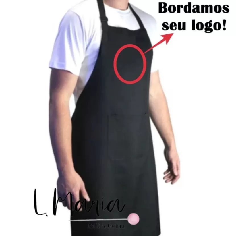 Kit 2 Avental (com logo personalizado ou escrita tradicional) unissex