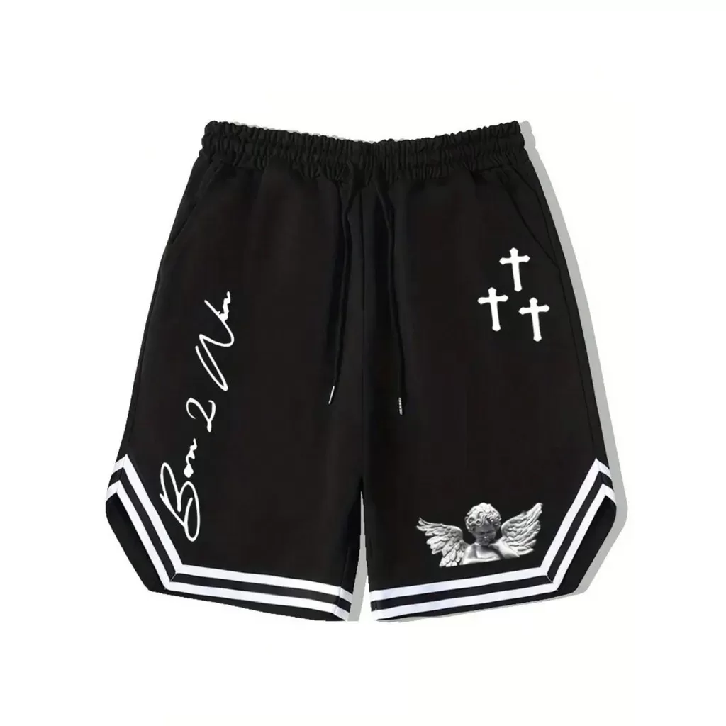 Bermuda Style Basquete Street Masculina Drip Anjo 3 Cruz