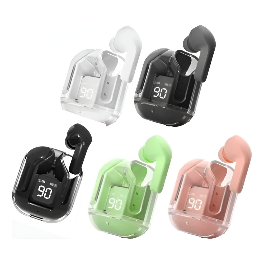 Fone Bluetooth T2 Transparente com Tela LED Digital