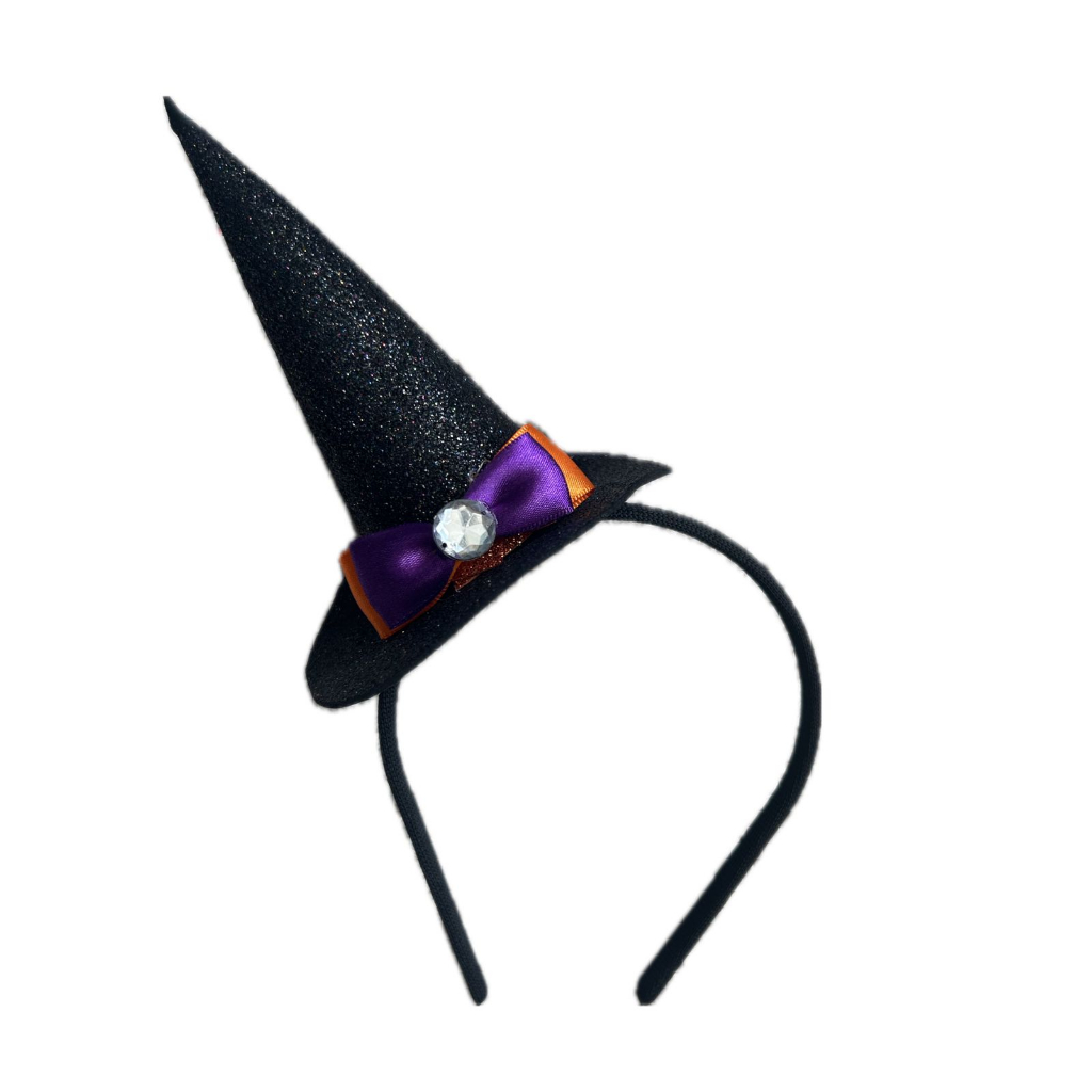Tiara Chapéu Fantasia Festa Bruxa Infantil Glitter Halloween Feminino