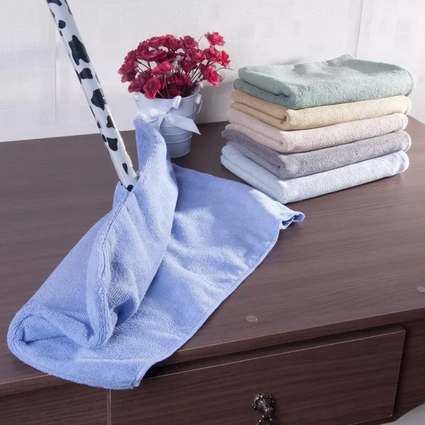 Kit 3 Panos de Chão Microfibra 70x60cm Furo para Rodo Dupla Camada