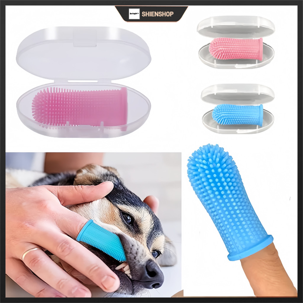 Kit 2-4PCS Escova de dente pet silicone bpa free livre maleável com estojo limpeza de dentes ultra m