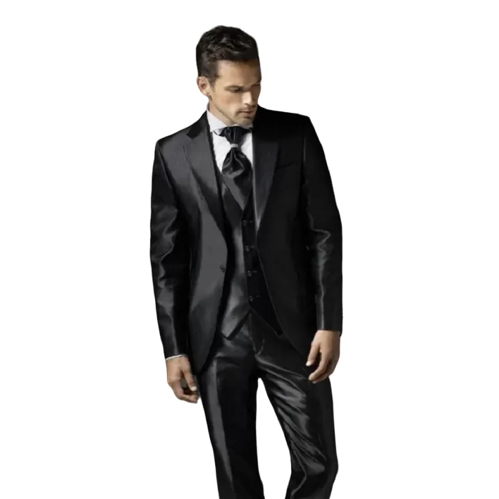 Terno Masculino Slim Fit Preto PV de Luxo Semi Bri