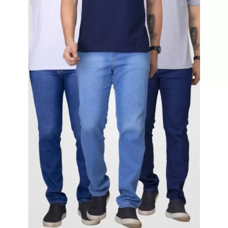 Kit 3 Calças Jeans Masculina Slim Lycra NF