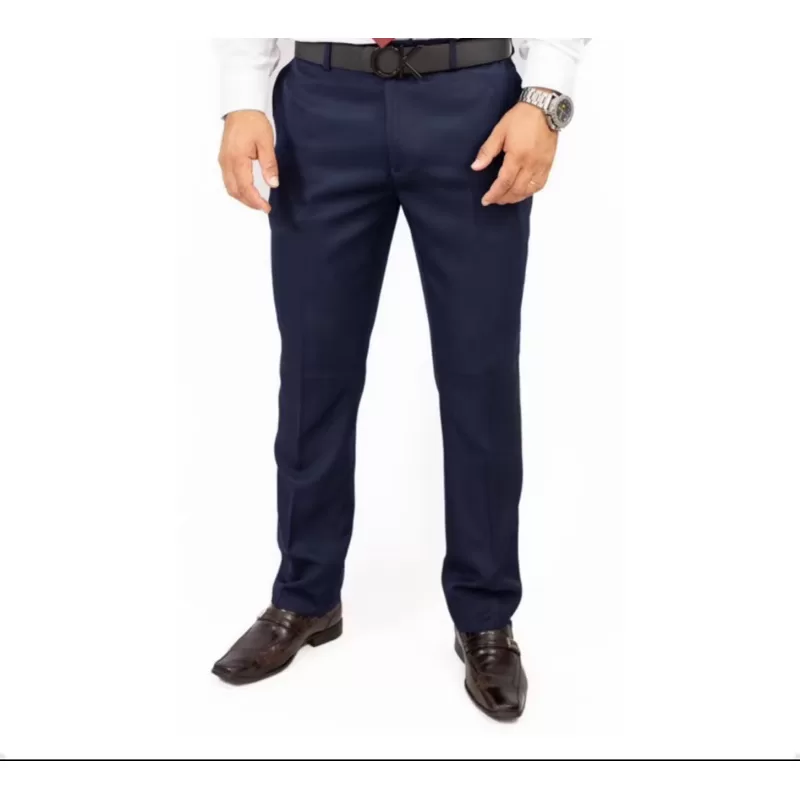 Calça social Oxford azul marinho envio imediato