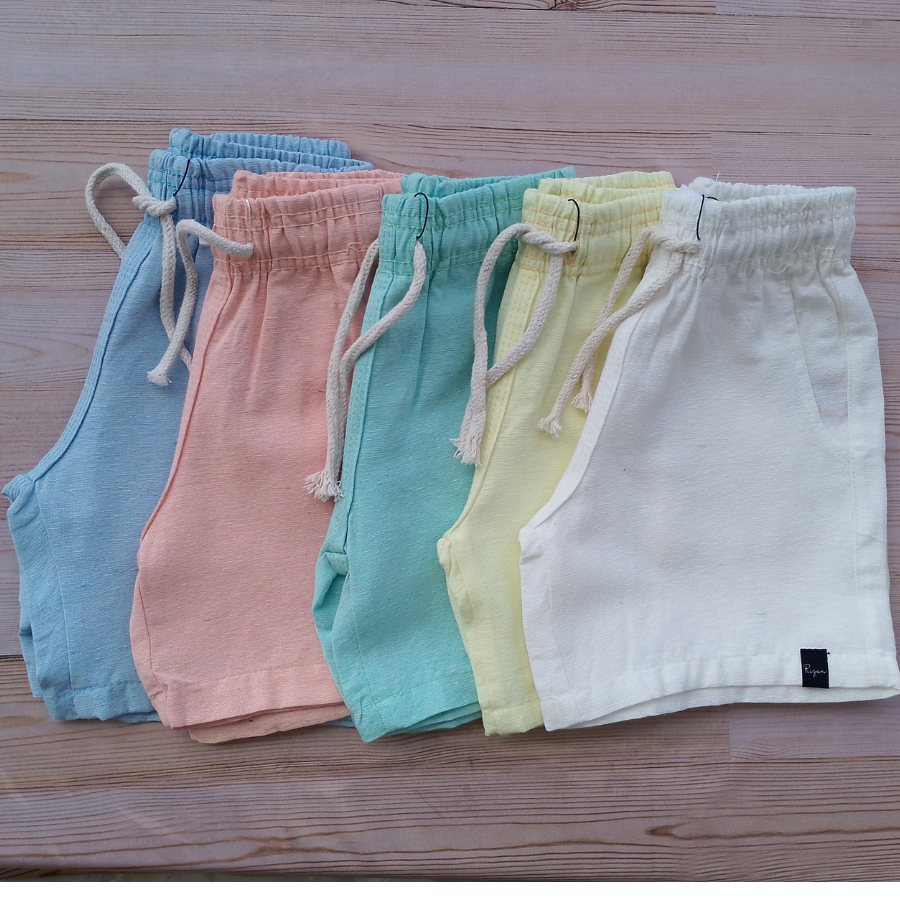 Bermuda Shorts Mauricinho Infantil Juvenil Linho Algodão Moda Praia Casual Verão Tamanhos 2 ao 16