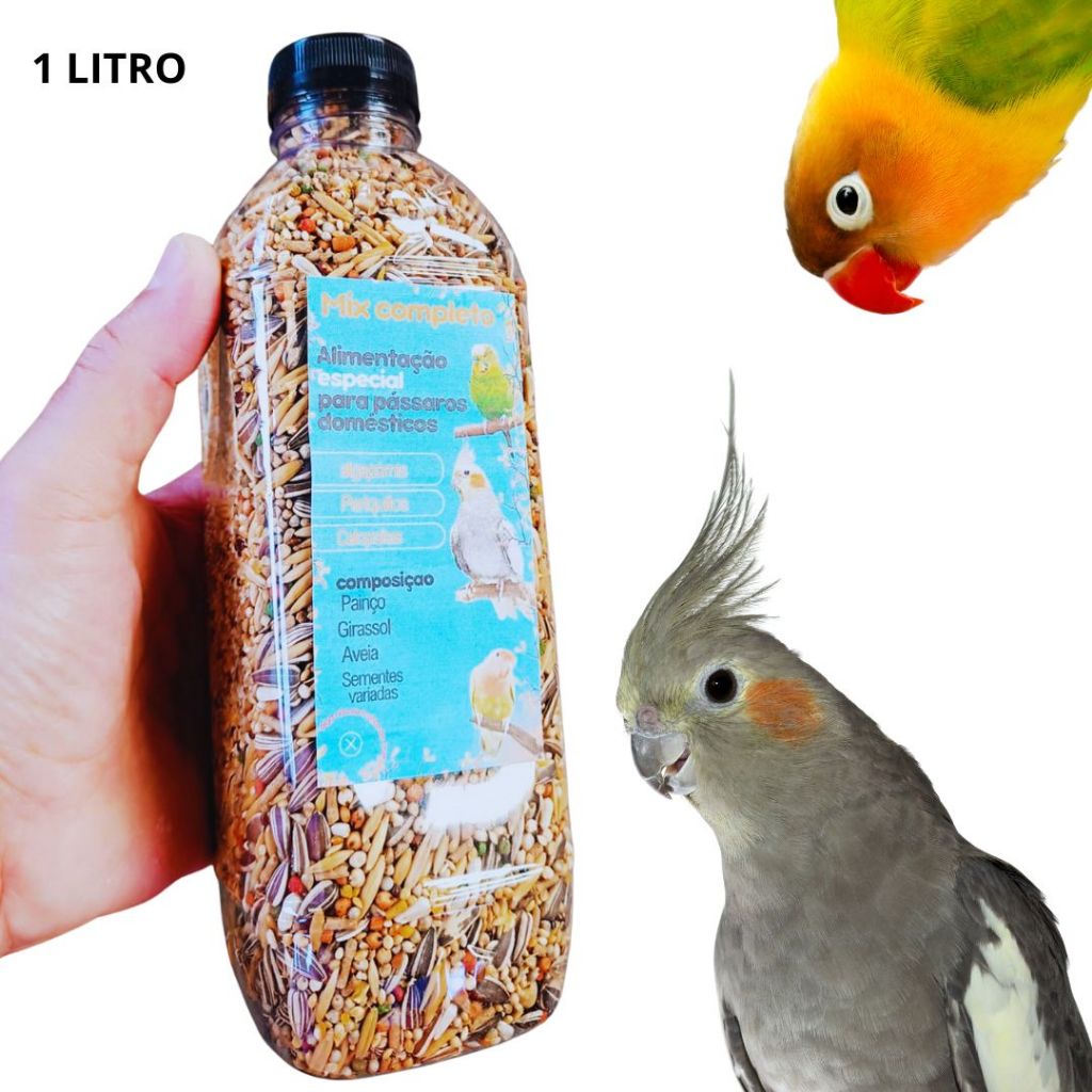 ração sementes para Pássaros gaiola calopsita Agapornis e Periquitos mistura essencial para aves