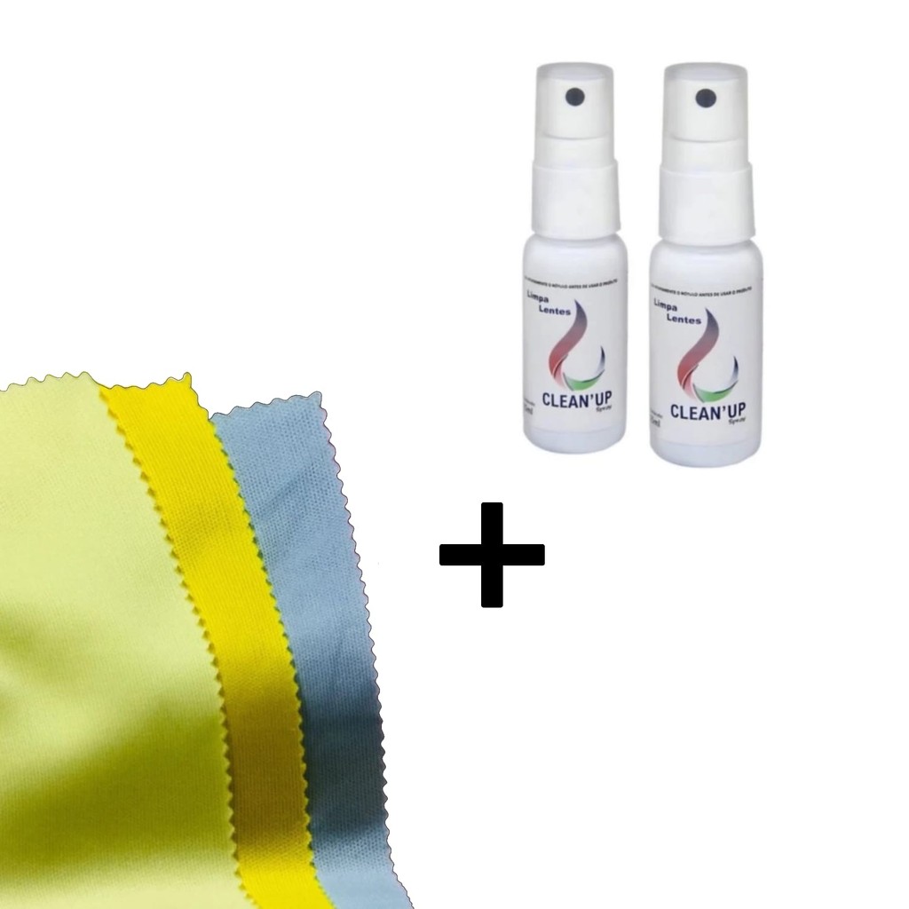 Kit 3 Flanelas+ 2 Limpa lentes de óculos vidros cor sortida