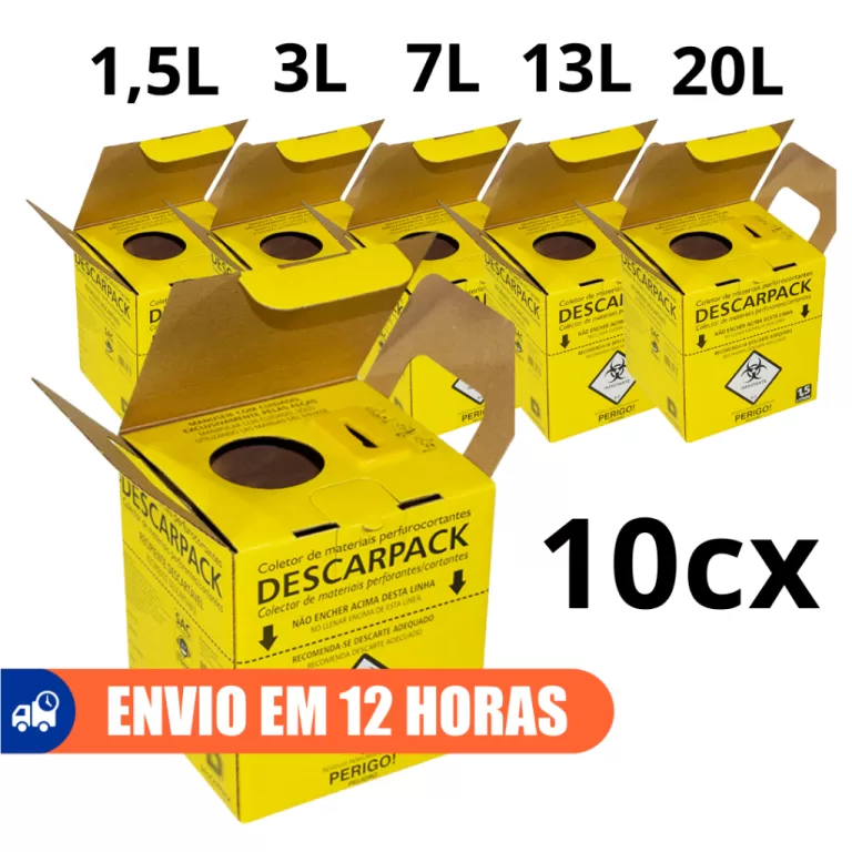 10 Caixas Coletora Para Material Perfurocortante 1