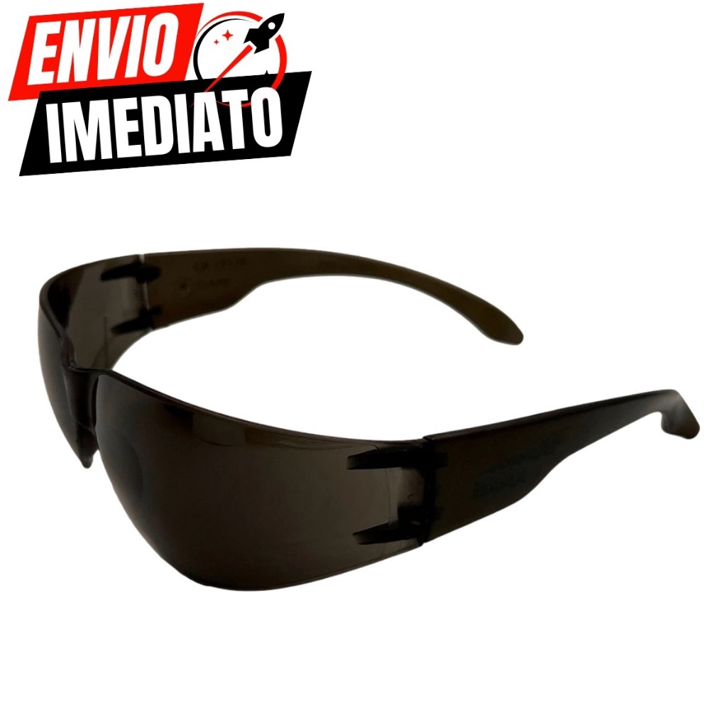 Oculos Seguranca Epi Fume Preto Protecao Trabalho Modelo Bad Boy