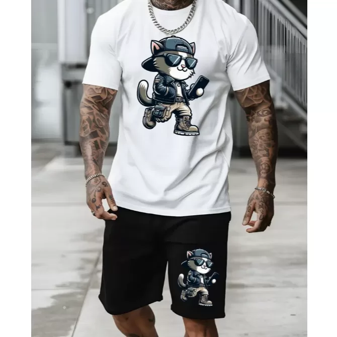 Conjunto Camiseta Oversized e Bermuda Moletom Conf