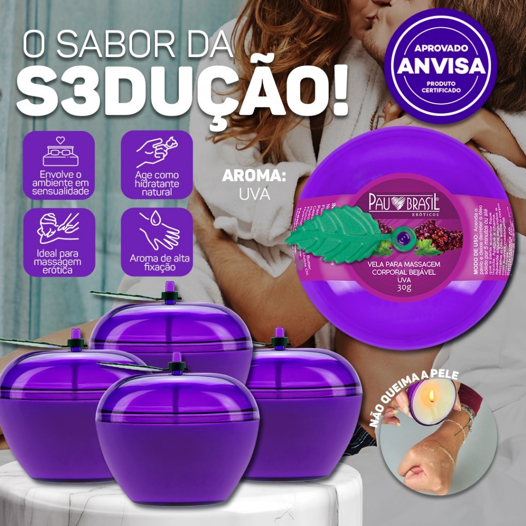 VELA BEIJÁVEL PARA MASSAGENS QUE FAZEM O CORPO PEDIR MAIS