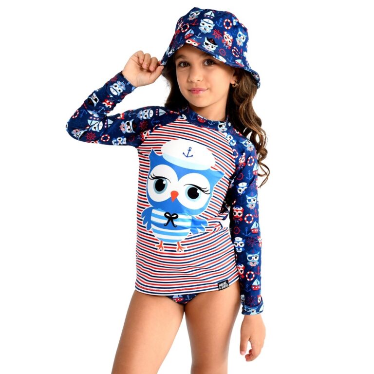Moda Praia Infantil Conjunto com Proteção Uv 50+