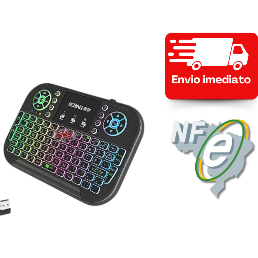 Mini Teclado Wireless Controle Sem Fio Para Smart Tv Game C/ COMANDO DE VOZ LE-7704-1