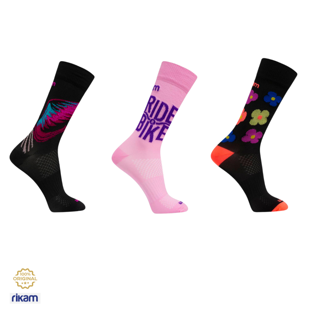 Kit 3 Pares Meia Ciclismo Feminina Corrida Mountain Bike Academia Rikam