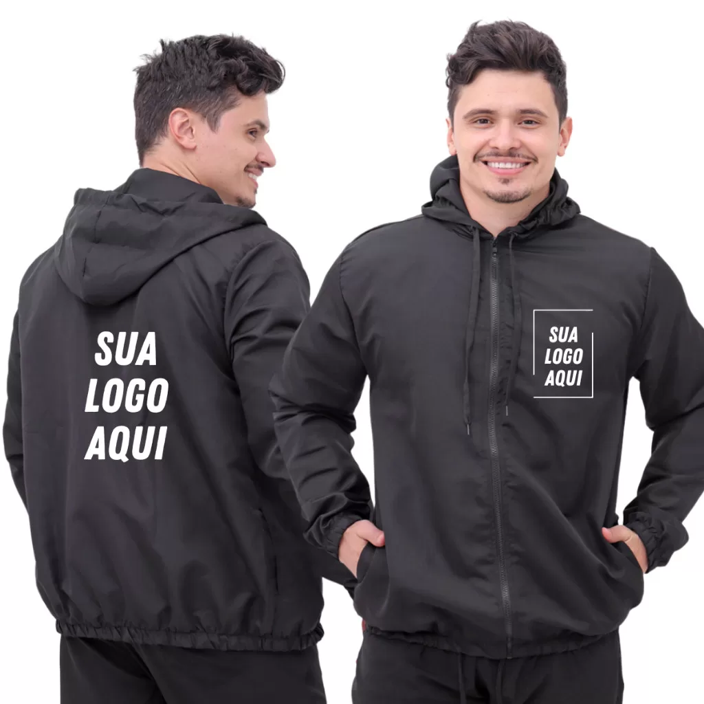 Blusa Corta Vento com Estampa Personalizada Empresa Evento Motociclismo