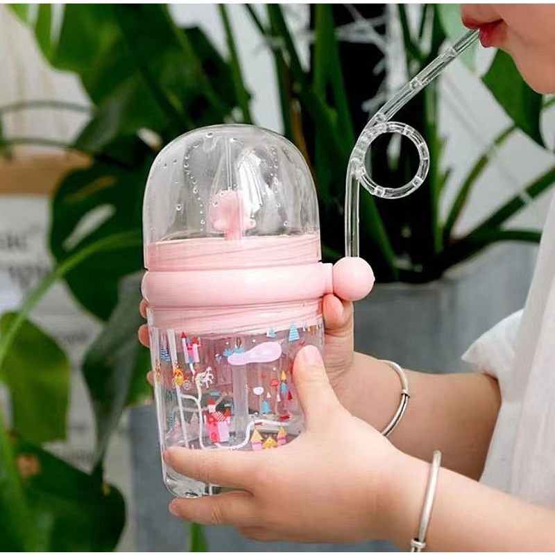 Copo Com Canudo Infantil Personagem Plástico – Promoção