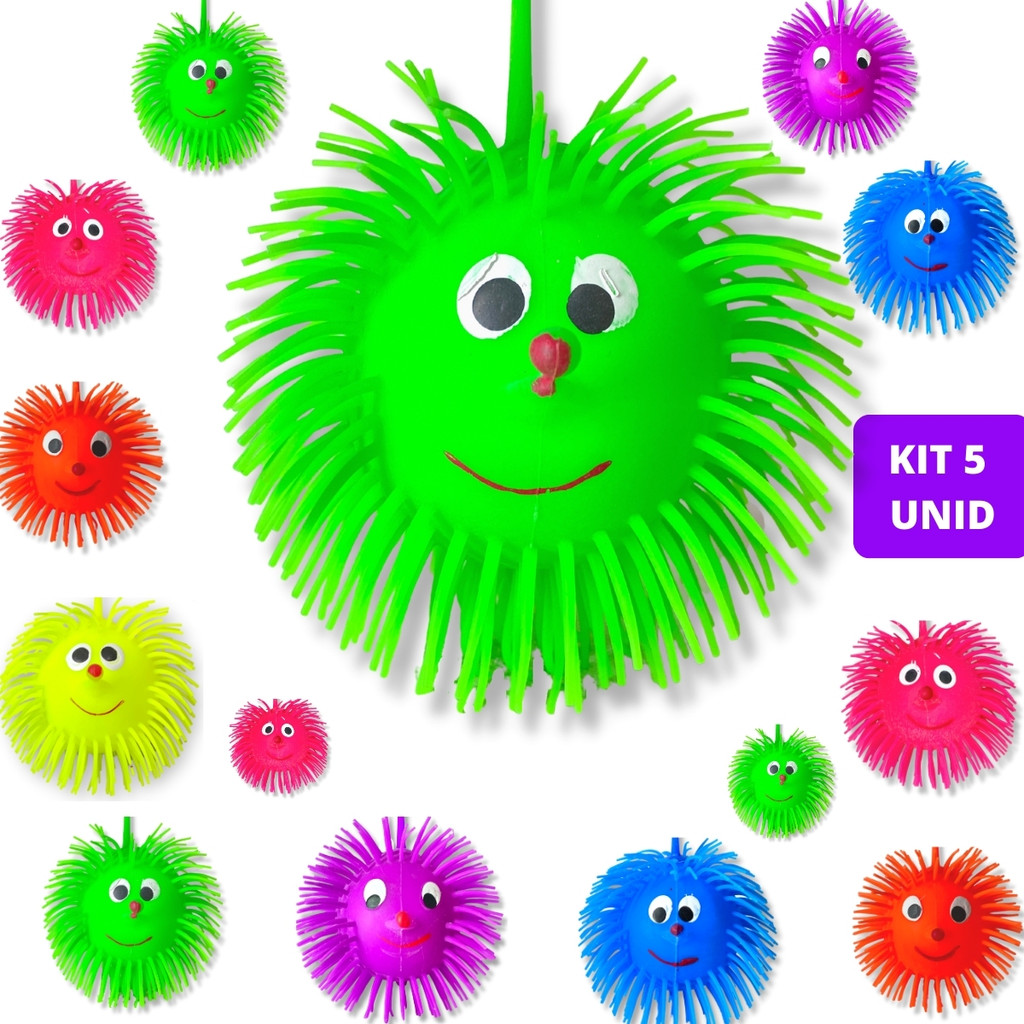 Kit 5 Bola Ioiô Com Luz Bolinha Macia Infantil Brinquedo