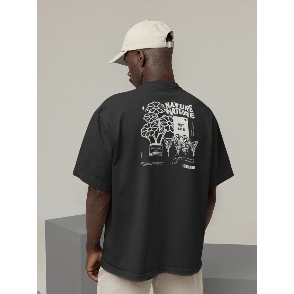 Camisa Camiseta Oversize Streetwear Masculino e Feminino para Treino e Dia a Dia Preto e Off Whte Es