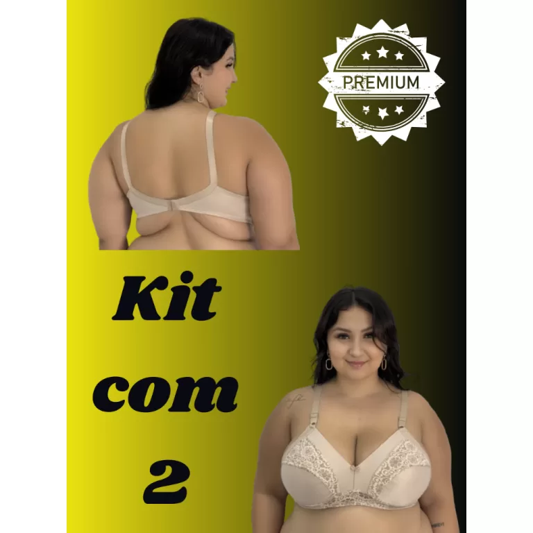 Kit 2 Sutiãs lingerie Super Cinta Plus Size Renda