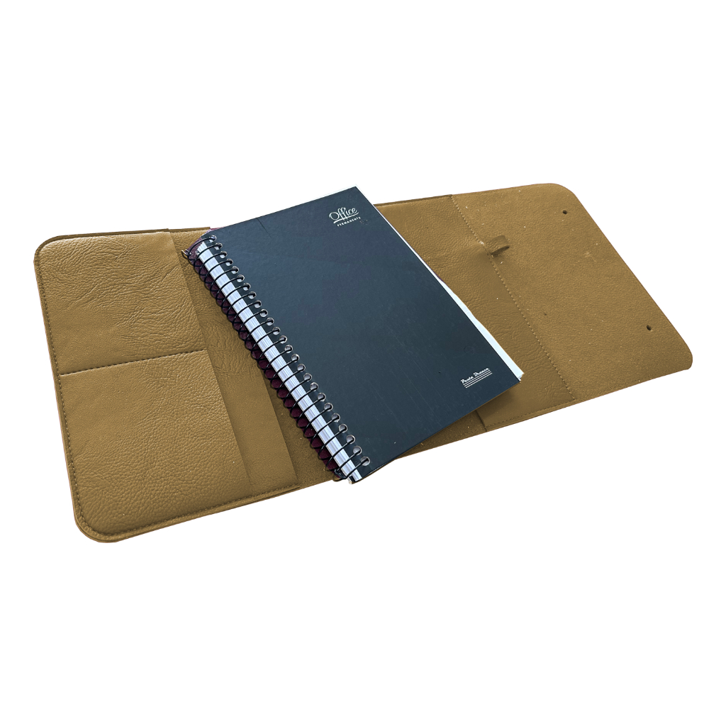 Capa para Caderno e Agenda em Couro Ecológico Amarelo