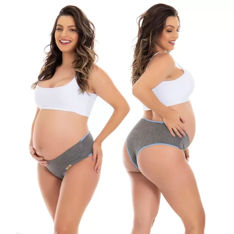Kit 5 Calcinha Gestante Modeladora Cós Alto Femin