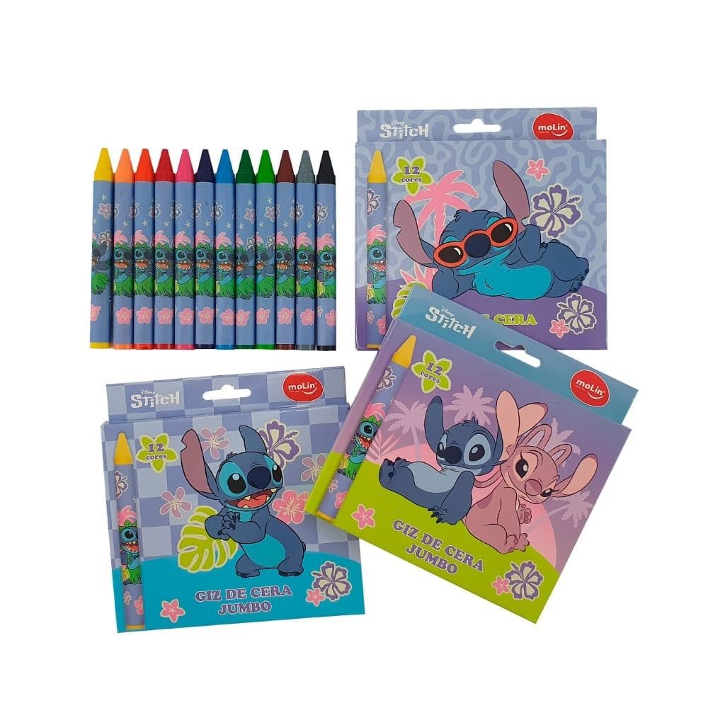 Giz de Cera Jumbo STITCH 12 cores