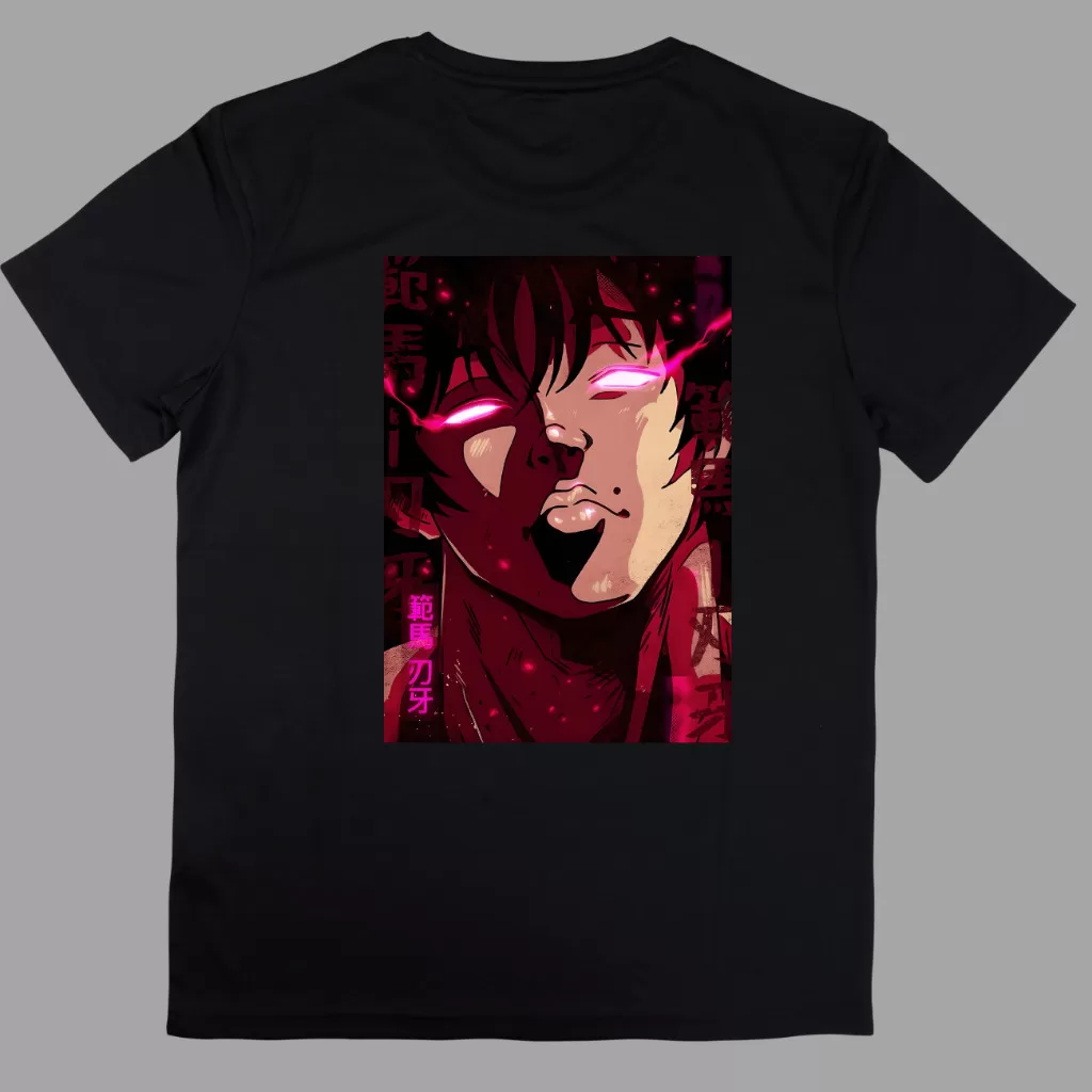 Camiseta Anime Bak Desenho Forte Musculo Preta