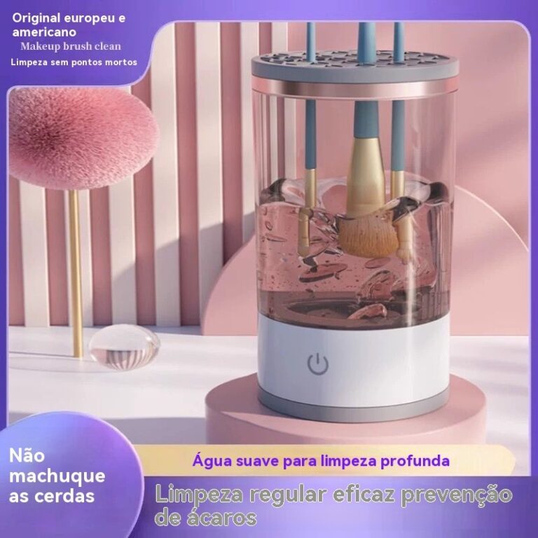 Pincel de maquiagem limpador elétrico lavagem e s