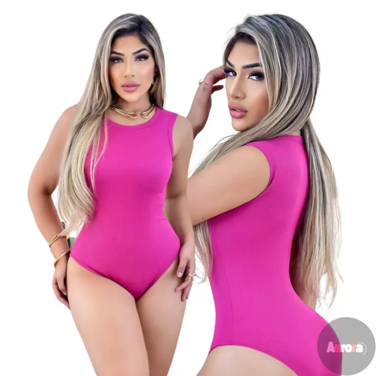 Bori Body Feminino Malha Ribana Rosa Regata Lisa