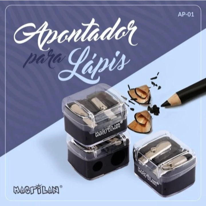 Apontador De Lápis Fino E Jumbo Macrilan Com Rese
