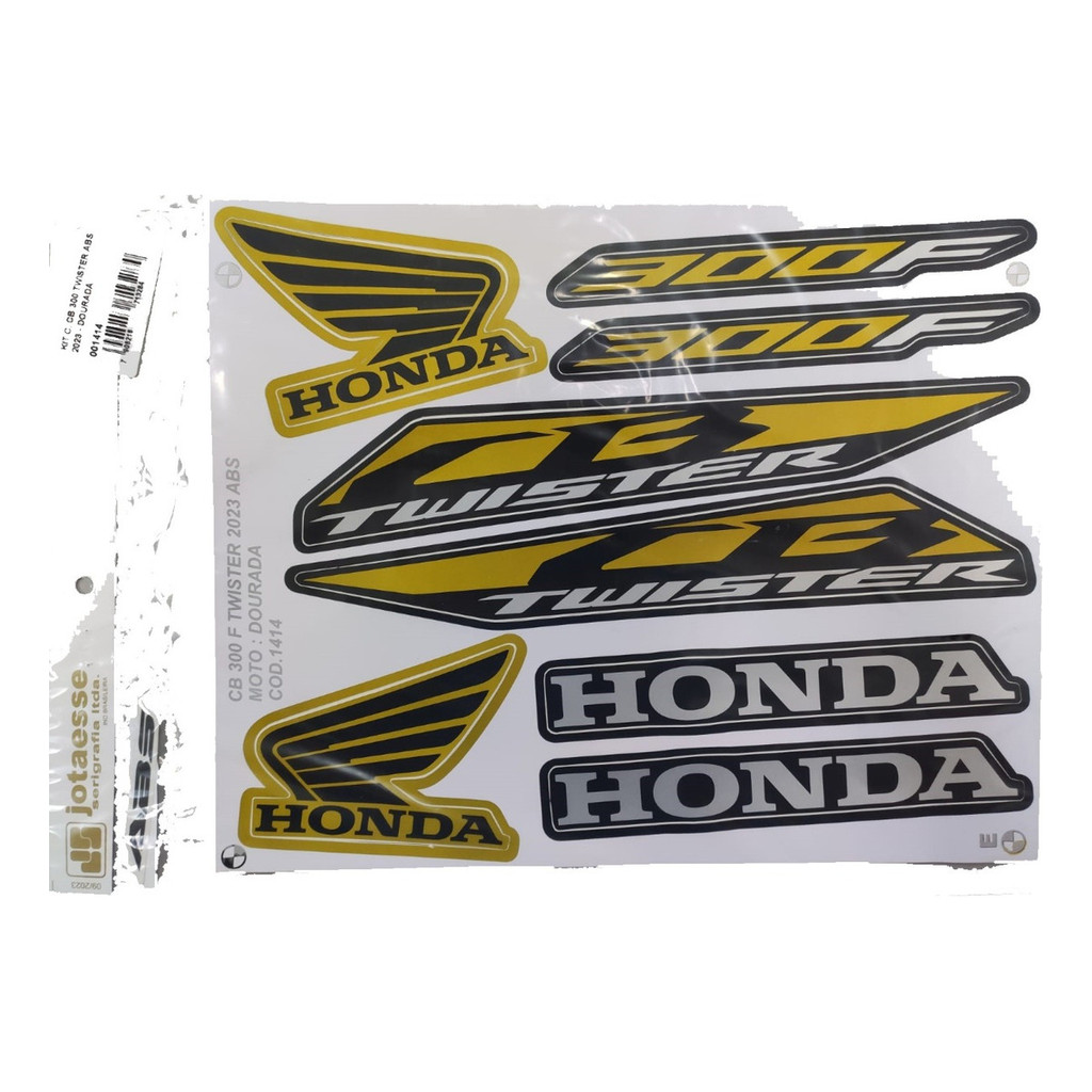 Jogo Adesivo Faixa Tampa Cb300f Twister Abs 2023 Dourada