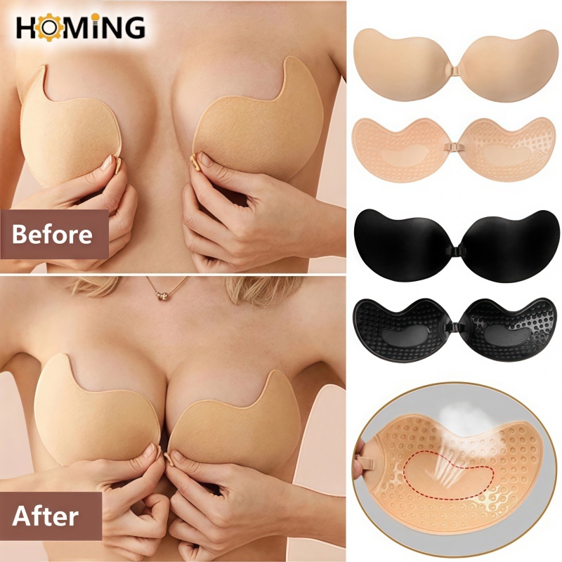 Sutiã Adesivo Sem Alças Push Up Silicone Invisivel Levanta Seio Alto Colante Reutilizável para Mulhe
