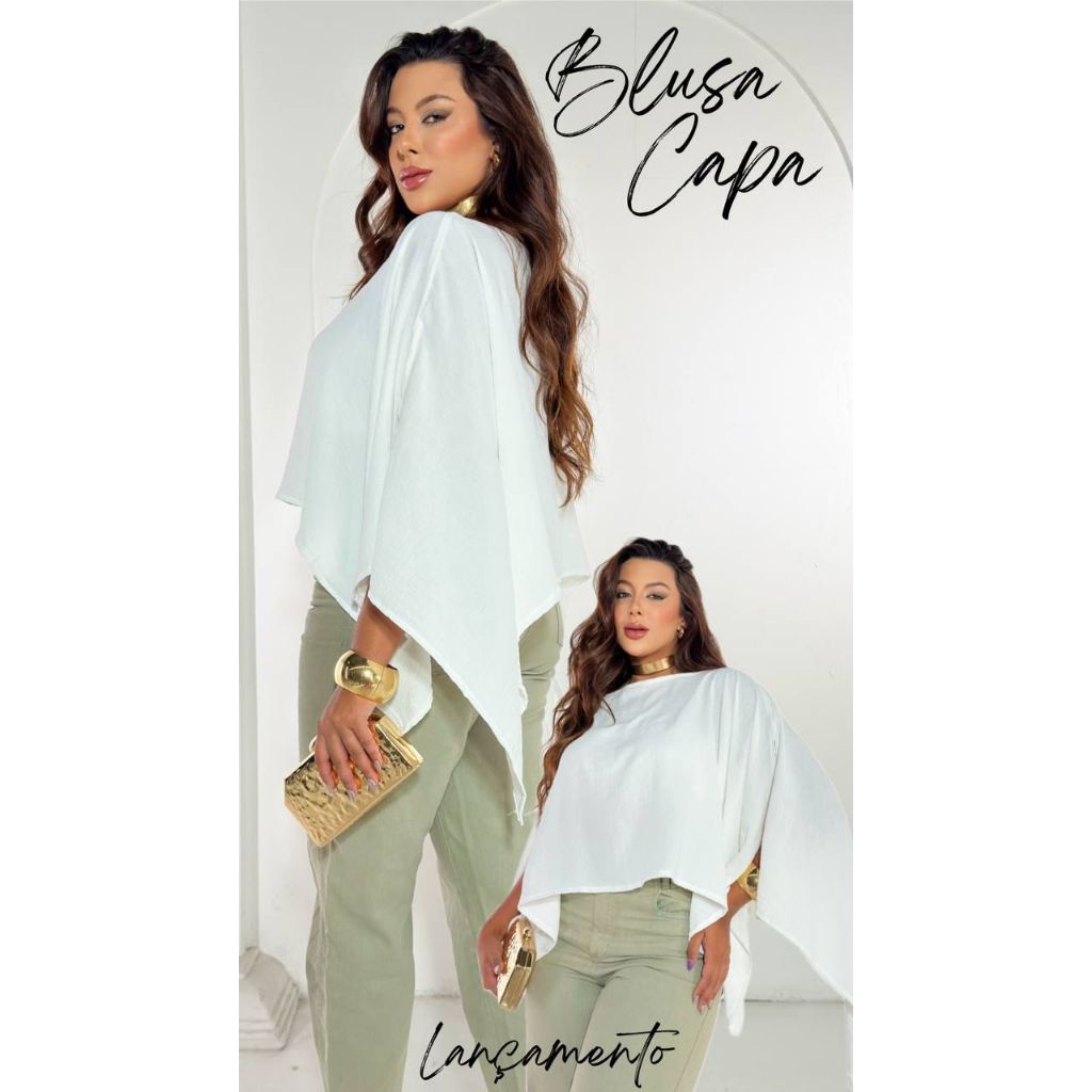 Blusa Capa com Top Multiformas Estilo Boho Chic