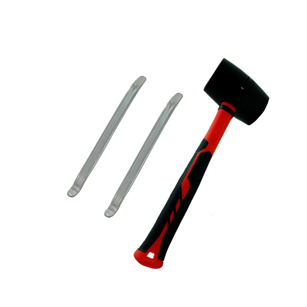 KIT COM 2 ESPÁTULAS CHATA 30CM + MARTELO BORRACHA CABO FIBRA – FERRAMENTAS PROFISSIONAIS PARA DESMON