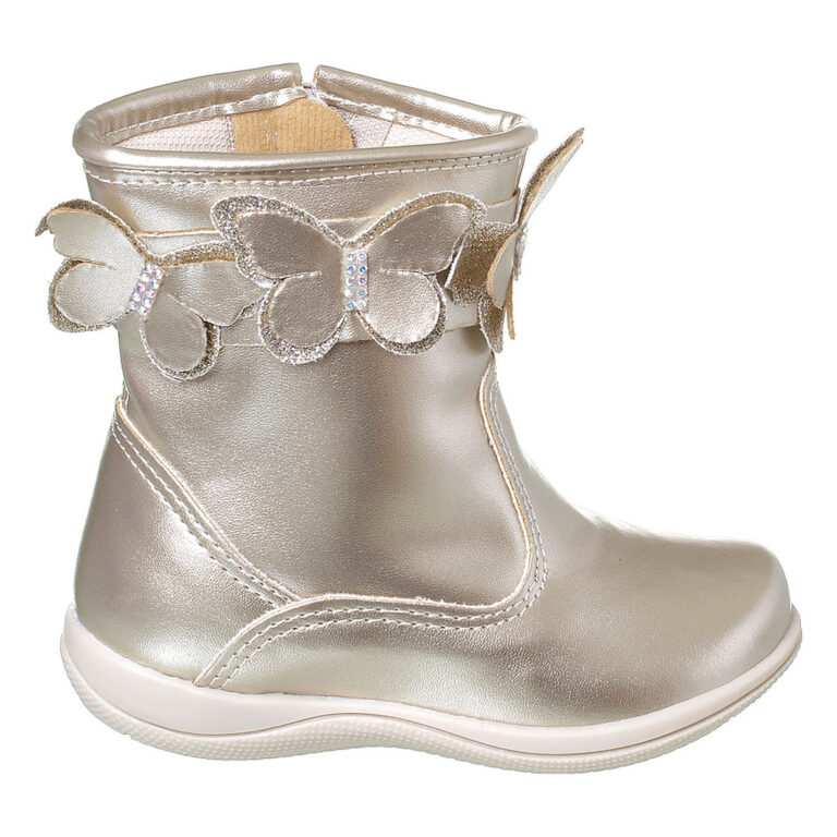 Bota Infantil Menina Com Borboleta Strass Botinha 