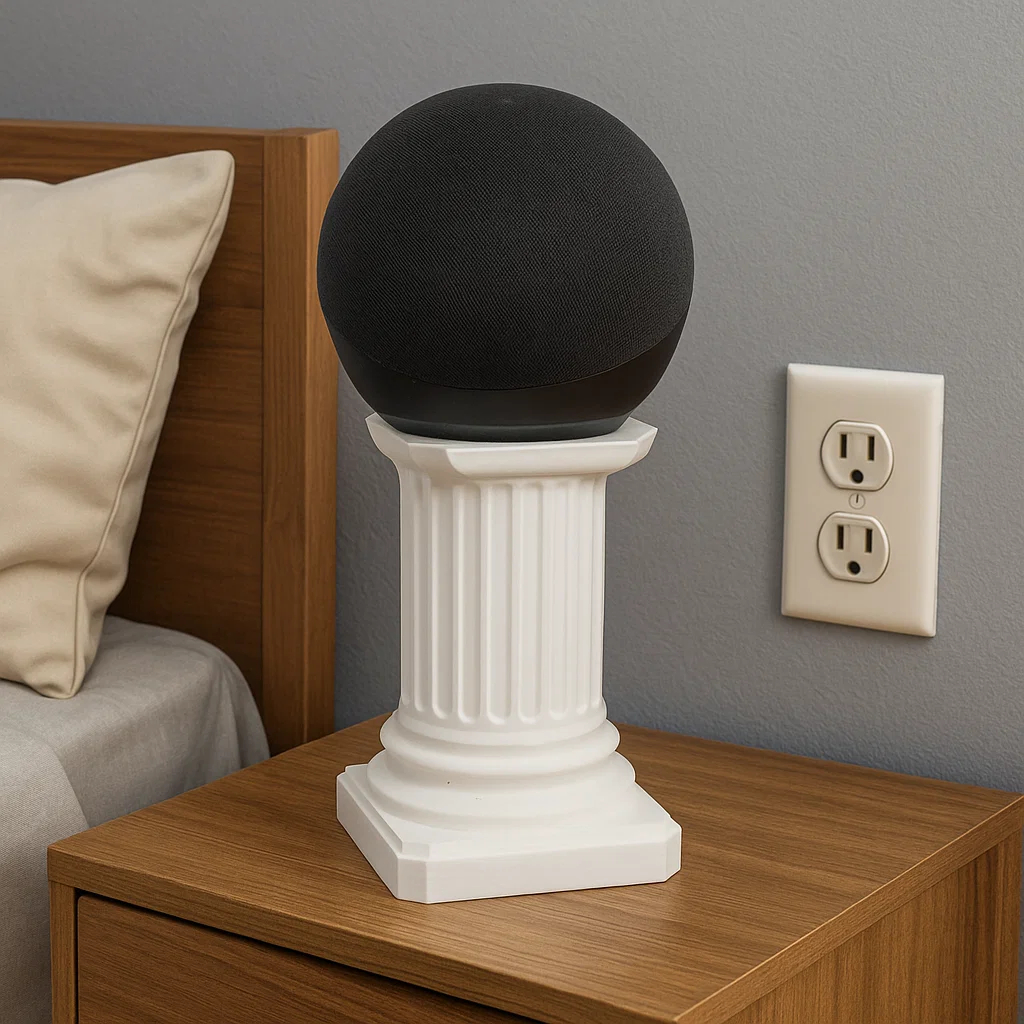 Suporte Apoio Apoiador Echo Dot 3 Alexa Decoração Lar Casa Pilar Grego Classic Temático