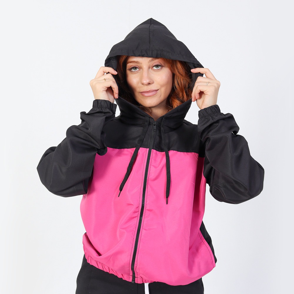 Jaqueta Feminina Corta Vento Microfibra Ipermeavel Com Bolso Super Tendencia